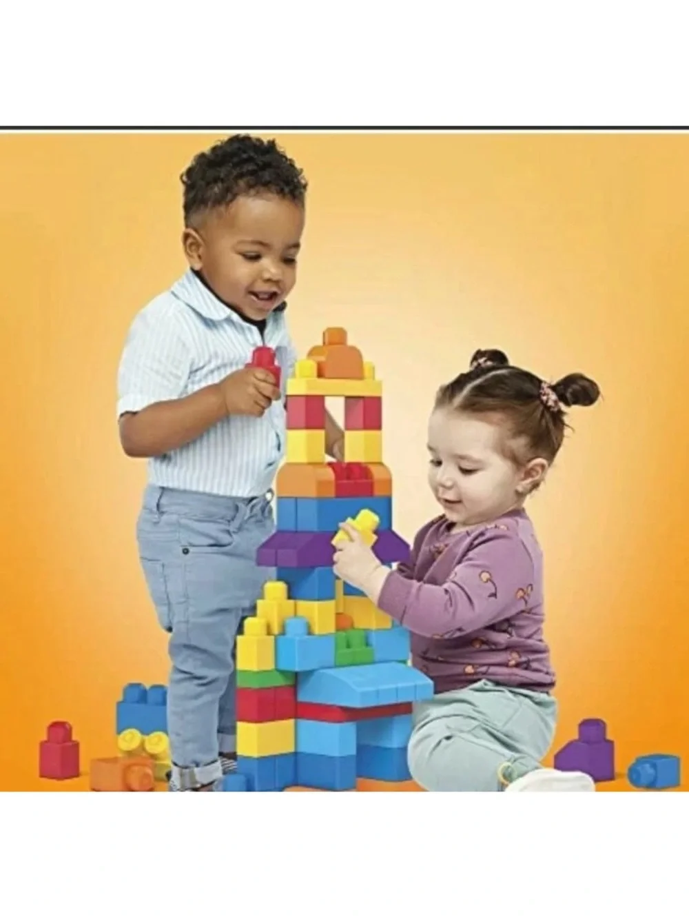 Mega Bloks First Builders Big Building Bag with blocks - 80 Piece Kids Block Set